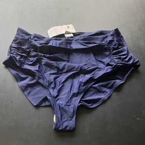 Mycoco Women's Navy Blue Bikini Brief Swimsuit Bottoms 22 NWT